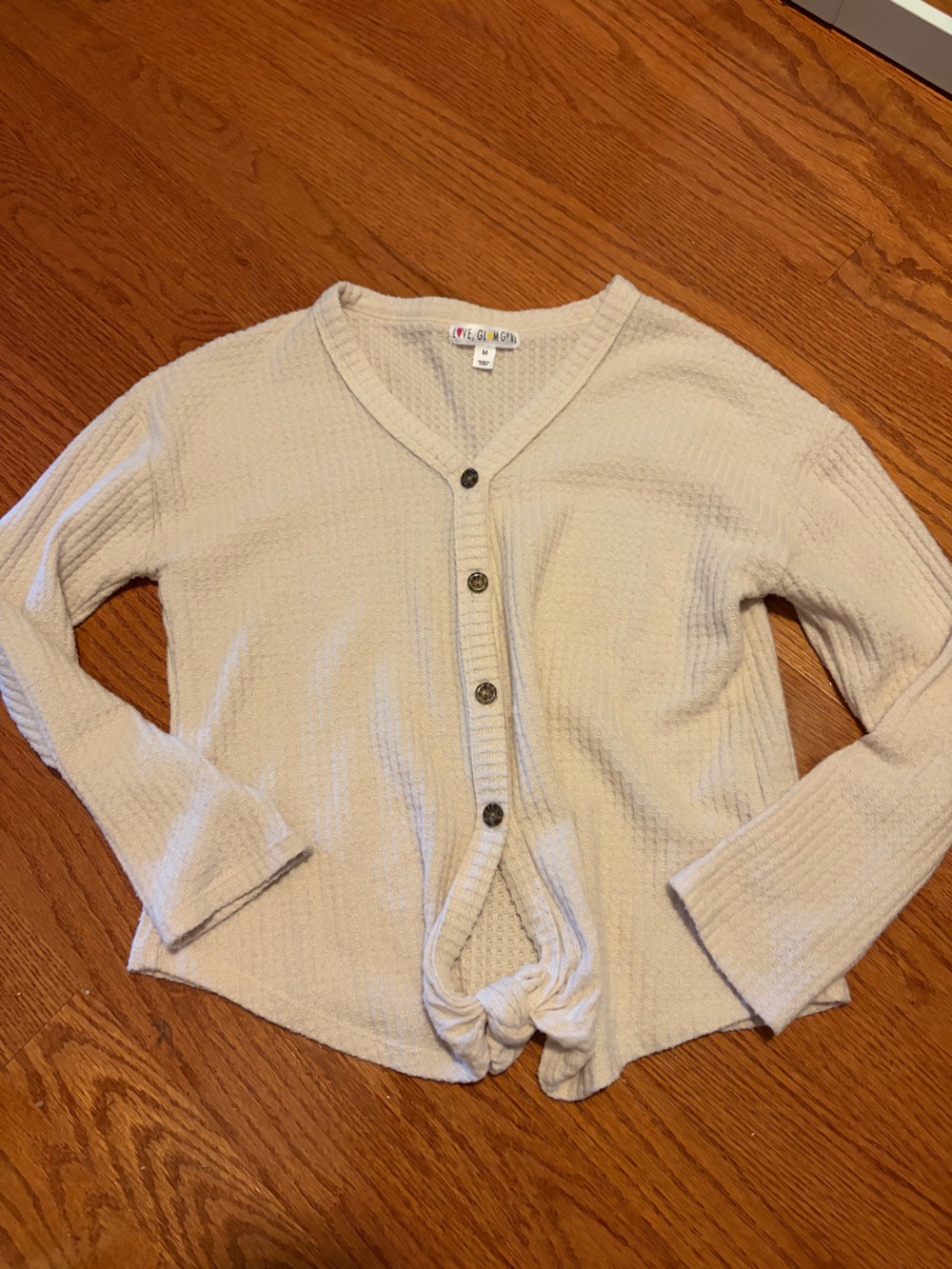 Cozy Cream Button-Front girls Sweater